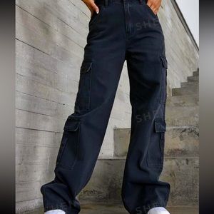 High Waisted Black Denim Jean